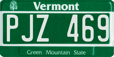 VT license plate PJZ469