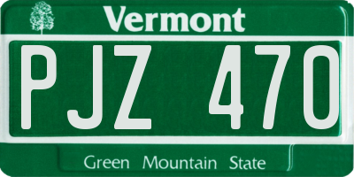 VT license plate PJZ470