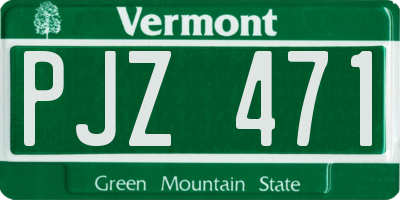VT license plate PJZ471