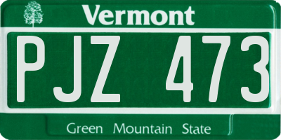 VT license plate PJZ473