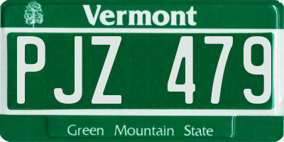 VT license plate PJZ479