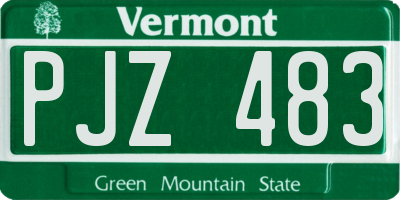 VT license plate PJZ483