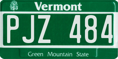 VT license plate PJZ484