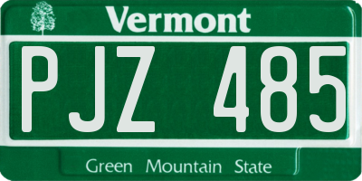 VT license plate PJZ485
