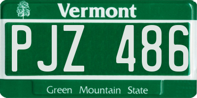 VT license plate PJZ486