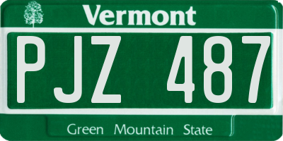 VT license plate PJZ487