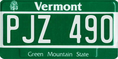 VT license plate PJZ490