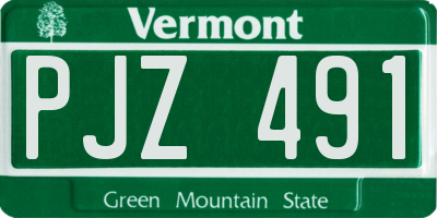 VT license plate PJZ491