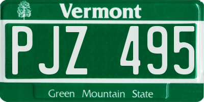 VT license plate PJZ495