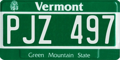 VT license plate PJZ497