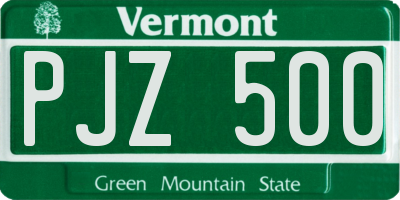 VT license plate PJZ500