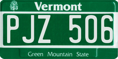 VT license plate PJZ506