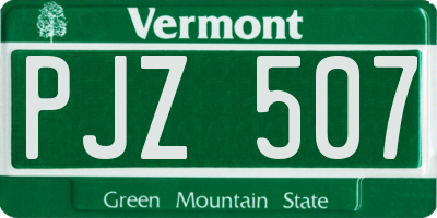 VT license plate PJZ507
