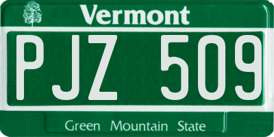 VT license plate PJZ509