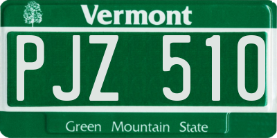 VT license plate PJZ510