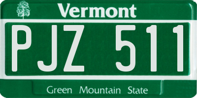 VT license plate PJZ511