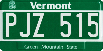VT license plate PJZ515