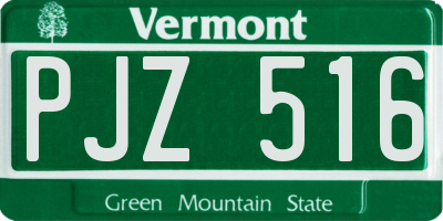 VT license plate PJZ516