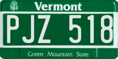VT license plate PJZ518