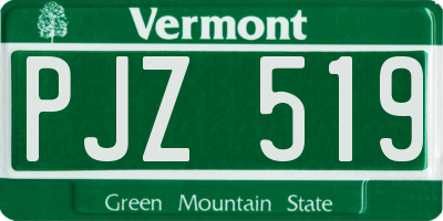 VT license plate PJZ519