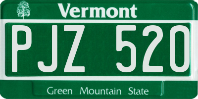 VT license plate PJZ520