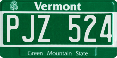 VT license plate PJZ524