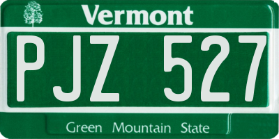 VT license plate PJZ527