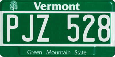 VT license plate PJZ528