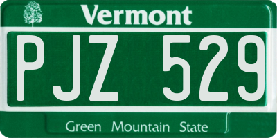 VT license plate PJZ529