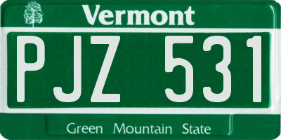 VT license plate PJZ531