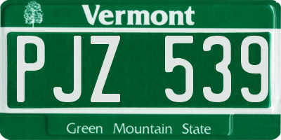 VT license plate PJZ539