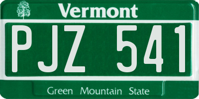 VT license plate PJZ541
