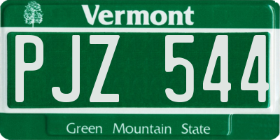 VT license plate PJZ544