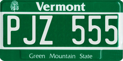 VT license plate PJZ555