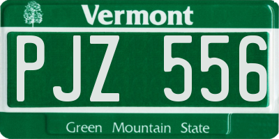 VT license plate PJZ556
