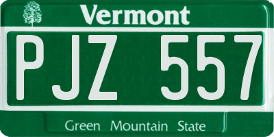 VT license plate PJZ557