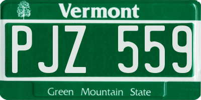 VT license plate PJZ559