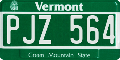 VT license plate PJZ564