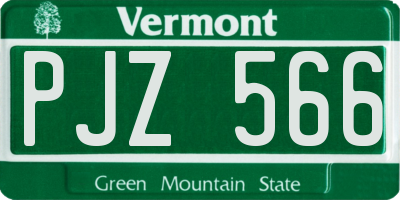 VT license plate PJZ566