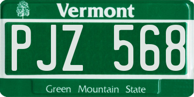 VT license plate PJZ568