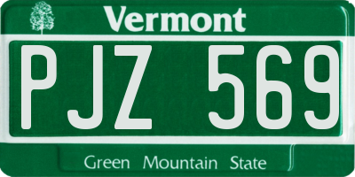 VT license plate PJZ569