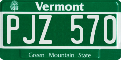 VT license plate PJZ570