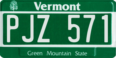 VT license plate PJZ571