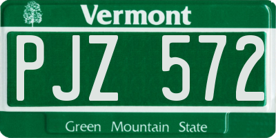 VT license plate PJZ572