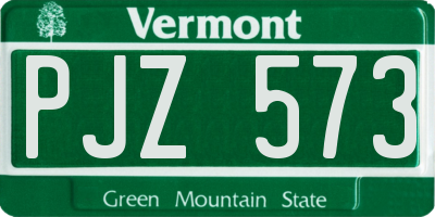 VT license plate PJZ573