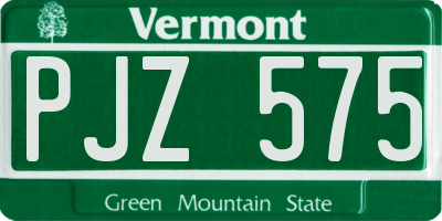 VT license plate PJZ575