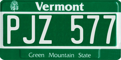 VT license plate PJZ577