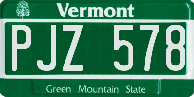 VT license plate PJZ578