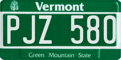 VT license plate PJZ580