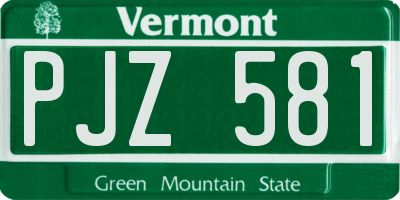 VT license plate PJZ581